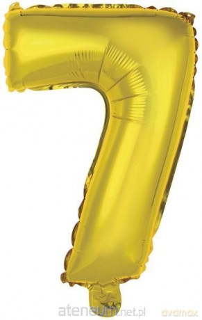 Balon foliowy mini cyfra 7 złota 30x40 cm