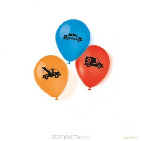 Balony lateksowe Pojazdy 22,8 cm 6szt.