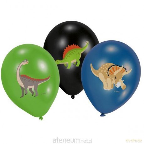 Balony lateksowe Wesołe Dinozaury 28 cm