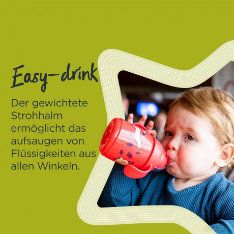Kubek z obciążoną słomką 300ml zielony