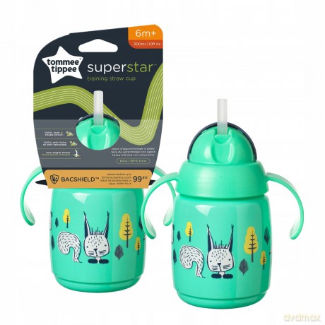 Kubek z obciążoną słomką 300ml zielony