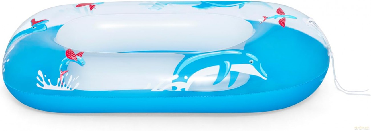 Łódka dmuchana niebieska delfin 102x69 cm [SPORT]