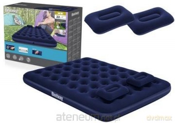 Materac dmuchany + pompka 203x152x22 cm [SPORT]