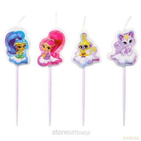 Świeczki mini figurki Shimmer&Shine 4szt.