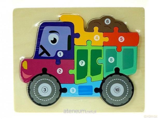 Układanka drewniana puzzle ciężarówka edukacyjna [KLOCKI]