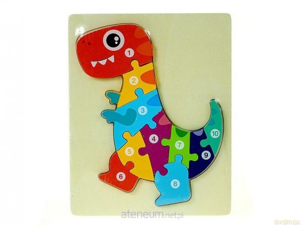 Układanka drewniana puzzle dinozaur edukacyjna [KLOCKI]