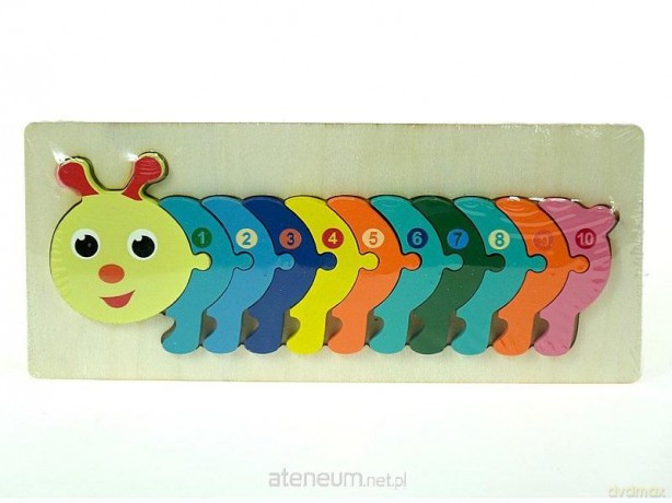 Układanka drewniana puzzle gąsienica edukacyjna [KLOCKI]
