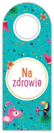 Zawieszka na butelkę - Na zdrowie flamingi