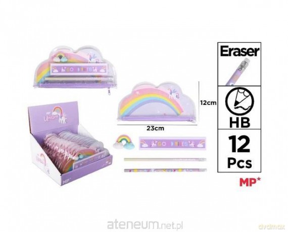 Zestaw przyborów szkolnych z saszetką Unicorn