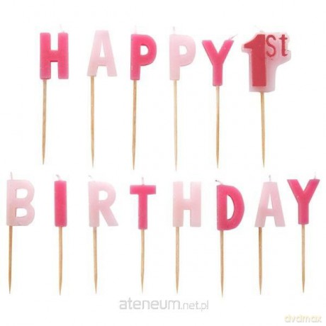 Zestaw świeczek happy 1st birthday" girl"