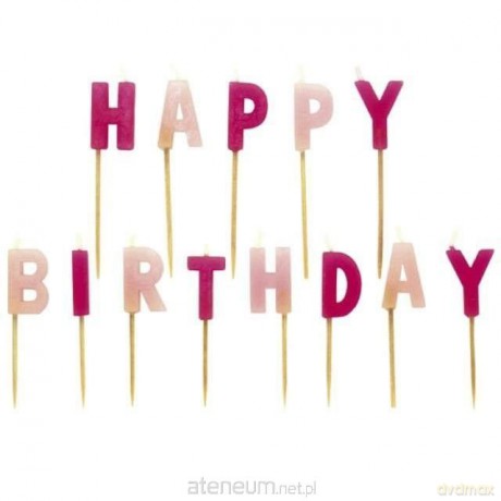 Zestaw świeczek happy birthday" dla dziewczynki"
