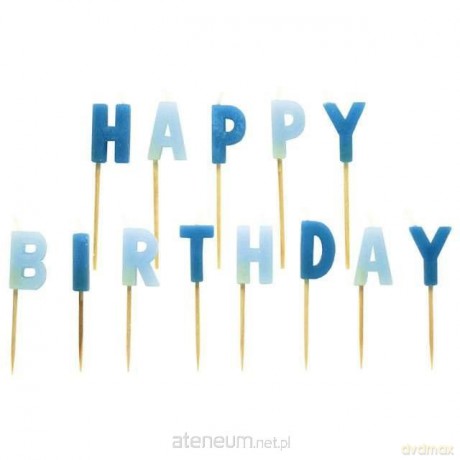 Zestaw świeczek happy birthday" niebieskie"
