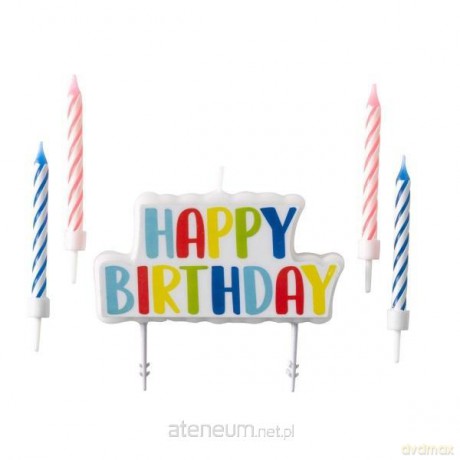 Zestaw świeczek urodzinowych happy birthady 4szt.