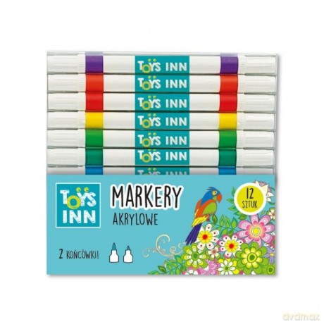 Markery akrylowe dwie końcówki 12 kolorów STN 9162