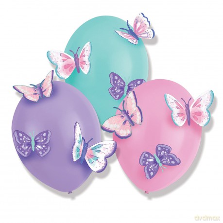 Balony Lateksowe Z Papierowymi Motylami