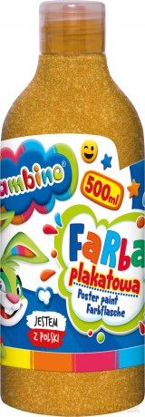 Farba plakatowa w butelce złota 500 ml ZWIERZAKI UCZNIAKI