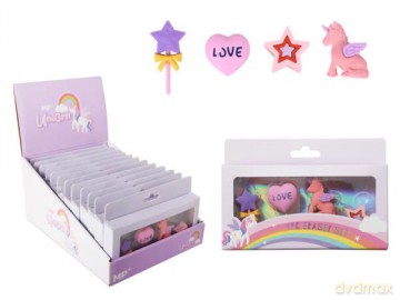 Gumki do ścierania Unicorn Jednorożec 4szt. MP
