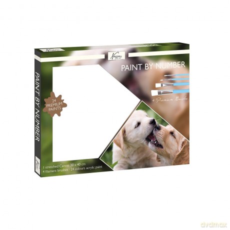 Malowanie po numerach 40x30cm Psy AR2002