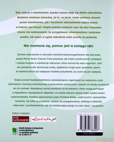 Zdrowe Odżywianie w Chorobie Nowotworowej Książka Kucharska - Penny Brohn Cancer Care, Christine Bailey [KSIĄŻKA]