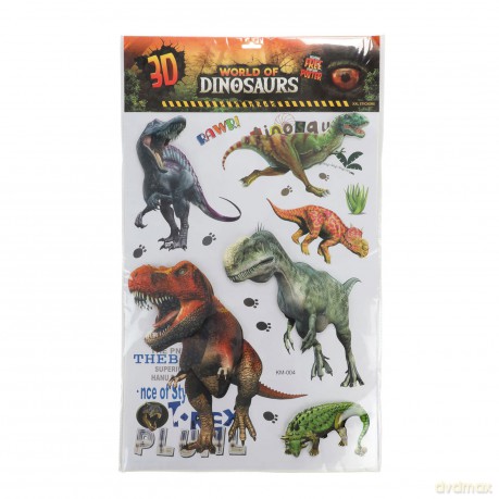 Naklejki ścienne dinozaur XXL 3D w woreczku 38x63cm 46146A