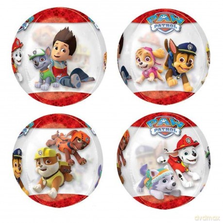 Orbz Paw Patrol Chase I Marshall Balon Foliowy Przezroczysty G40 Zapakowany 38 X 40 cm