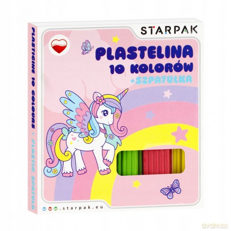 Plastelina 10 kol falista ze szpatułką Unicorn 536881