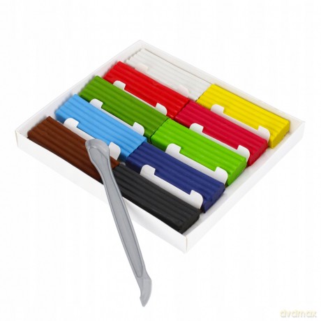 Plastelina 10 kol falista ze szpatułką Unicorn 536881