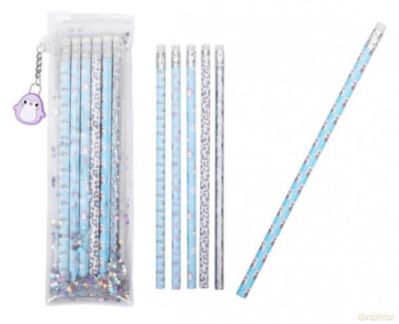 Zestaw ołówków z gumką w etui 6szt. HB Frosty