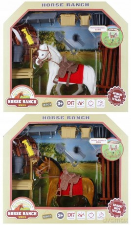 Konik flokowany z akcesoriami Mega Creative 526121