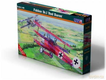 Model samolotu do sklejania Fokker Dr.I Red Baron 1:48 D-230 + farby, pędzelki, klej