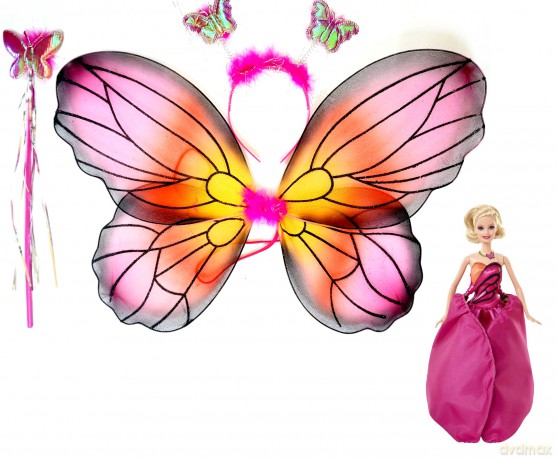 Barbie Lalka Mariposa z filmu + Skrzydła dla dziewczynki Y6372 [ZABAWKA]