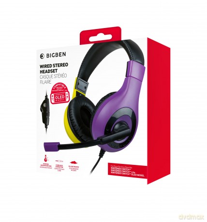 BigBen Wired Stereo Headset (Switch) - różowy/żółty