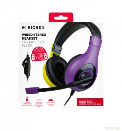 BigBen Wired Stereo Headset (Switch) - różowy/żółty