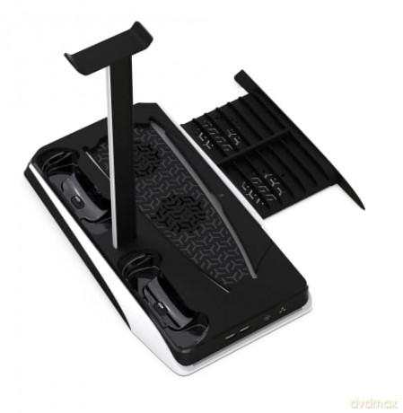 iMP Tech DLX+ wielofunkcyjna wieża ładująca LED do PS5 biała
