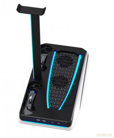 iMP Tech DLX+ wielofunkcyjna wieża ładująca LED do PS5 biała