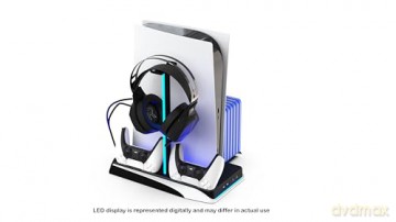 iMP Tech DLX+ wielofunkcyjna wieża ładująca LED do PS5 biała