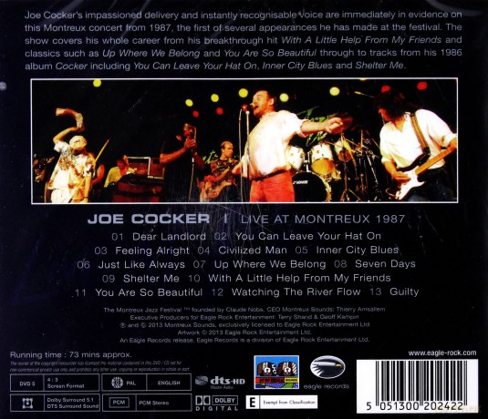 Joe Cocker: Live At Montreux 1987 [CD]+[DVD]