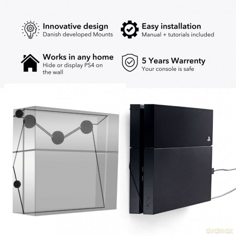 Floating Grip Playstation 4 and Controller Wall Mount - Bundle (Black)
