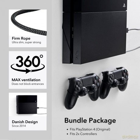 Floating Grip Playstation 4 and Controller Wall Mount - Bundle (Black)