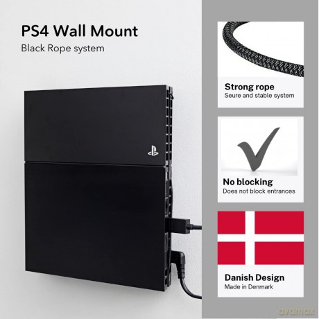 Floating Grip Playstation 4 and Controller Wall Mount - Bundle (Black)