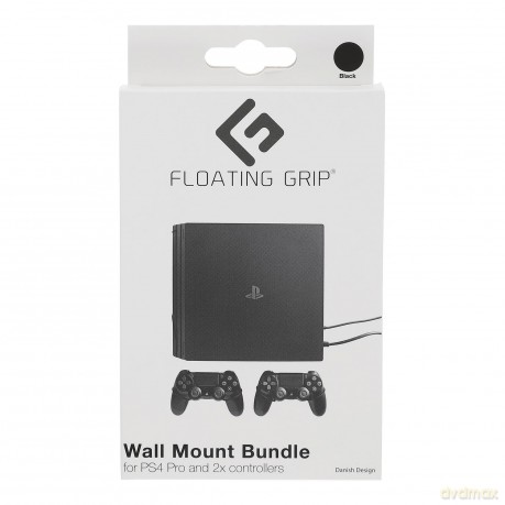 Floating Grip Playstation 4 Pro and Controller Wall Mount - Bundle (Black)