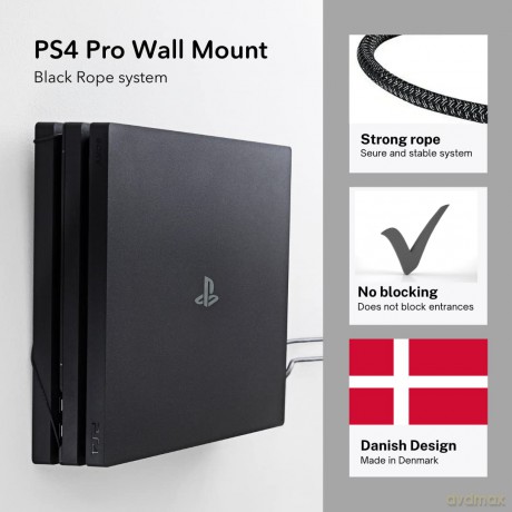 Floating Grip Playstation 4 Pro and Controller Wall Mount - Bundle (Black)