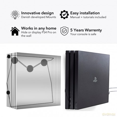 Floating Grip Playstation 4 Pro and Controller Wall Mount - Bundle (Black)