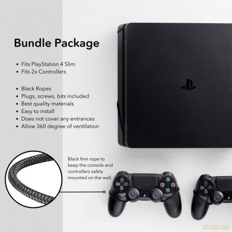 Floating Grip Playstation 4 Slim and Controller Wall Mount - Bundle (Black)