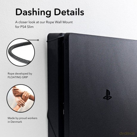 Floating Grip Playstation 4 Slim and Controller Wall Mount - Bundle (Black)