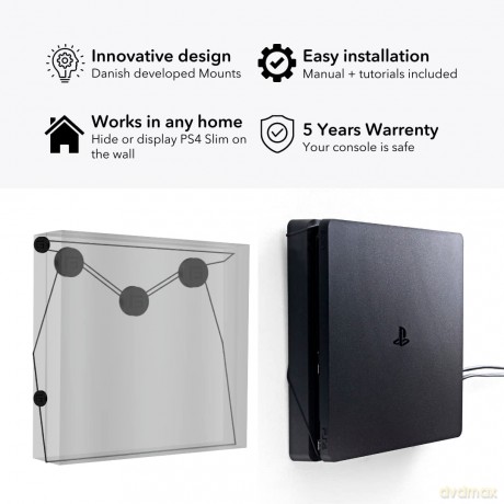 Floating Grip Playstation 4 Slim and Controller Wall Mount - Bundle (Black)