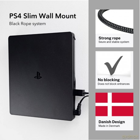 Floating Grip Playstation 4 Slim and Controller Wall Mount - Bundle (Black)