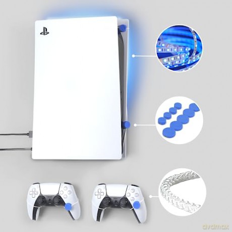Floating Grip Playstation 5 Wall Mounts by Floating Grip - White Bundle