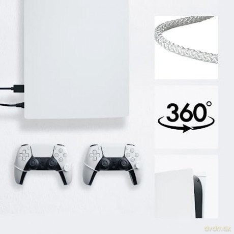 Floating Grip Playstation 5 Wall Mounts by Floating Grip - White Bundle