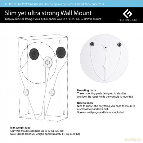Floating Grip Xbox Serie S Wall Mount White